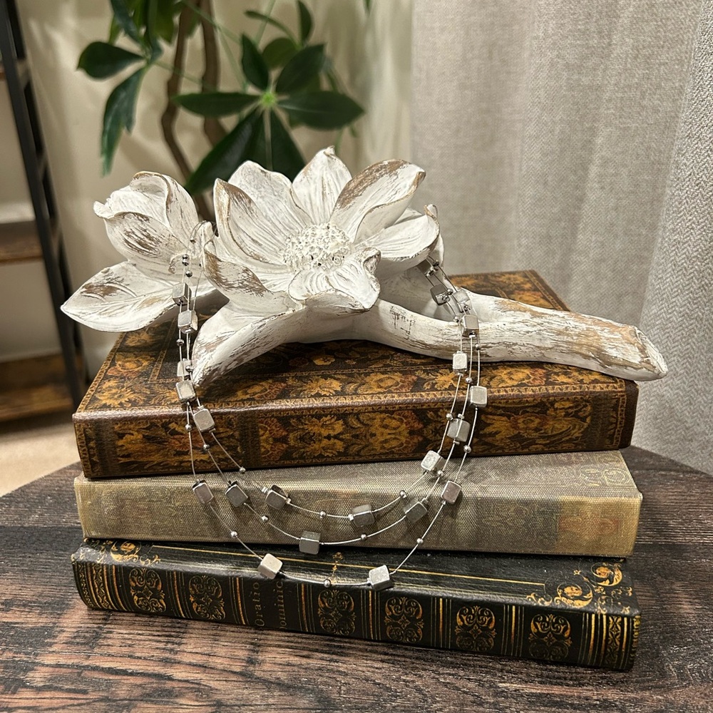 Elegant Silver Multi-Layer Necklace
